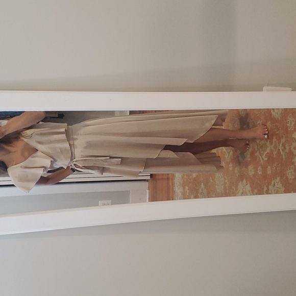 Champagne Cream Wrap Satin Dress - Picture 9 of 9